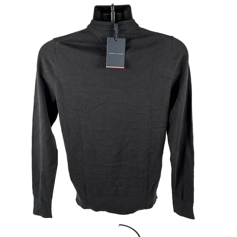 New Tommy Hilfiger Men's Essential Cotton V-Neck Sweater Size XS‎ Black NWT